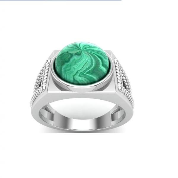 Bague malachite argent Venise